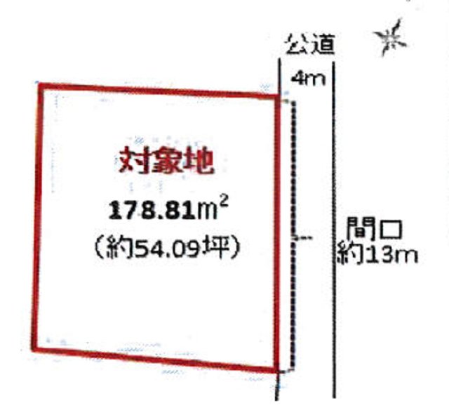 桶川駅　徒歩28分　土地面積:178.81平米 ( 54.09坪 )　